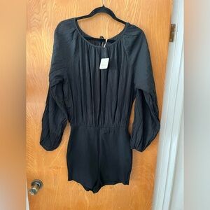 NWT Free People long sleeve gauze shorts romper M